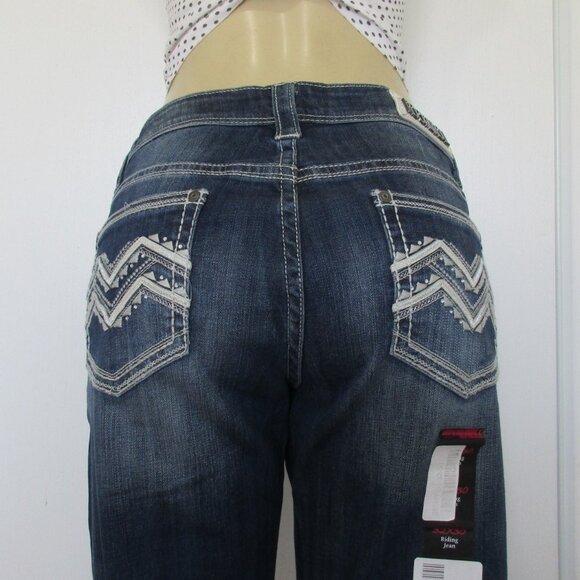 New ROCK & ROLL Cowgirl Jeans Size 32 x 30 Low Rise Boot Cut Denim - Picture 4 of 13